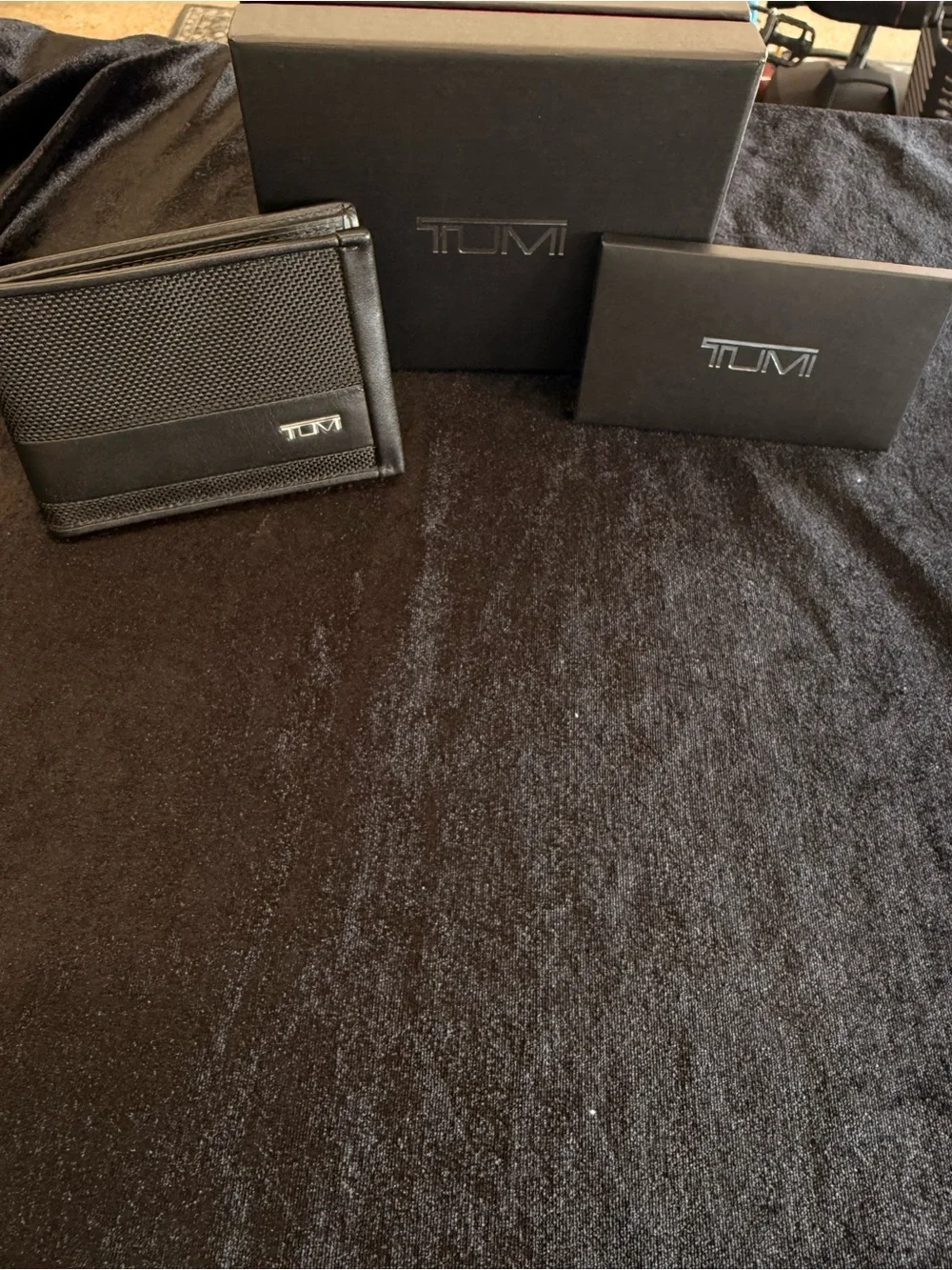 Tumi Black Alpha Slim Single Billfold Wallet